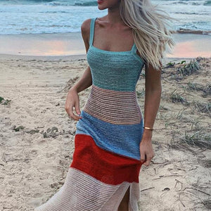 2020 Low Cut Knitted Dress Beach Cover-ups